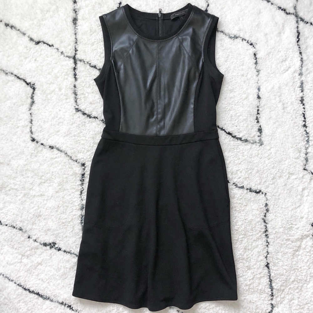 BCBG Black Leather Dress